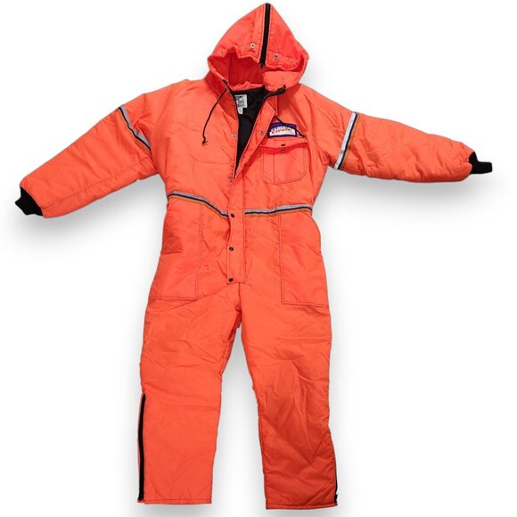 FEDEX Stan Herman Vintage Insulated Hooded Coveralls Orange Union Made XL - Picture 1 of 16